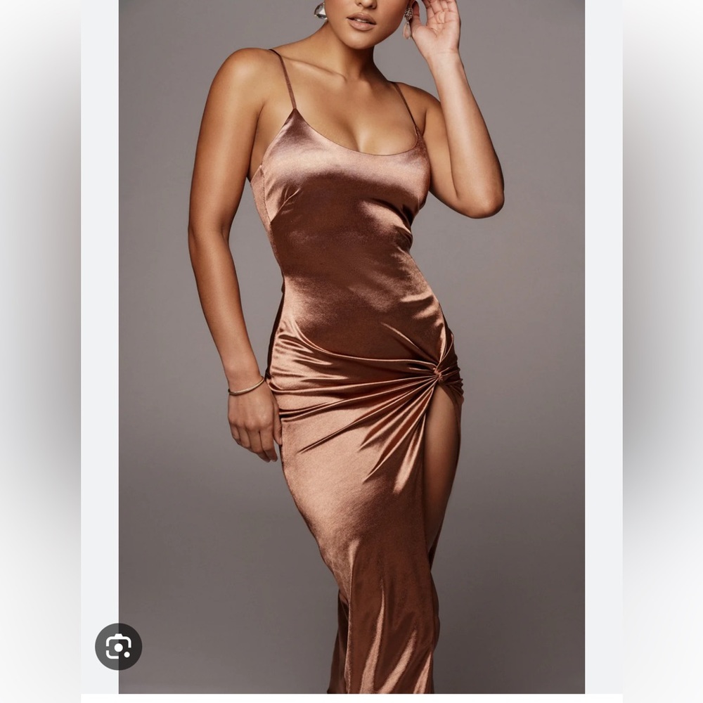 Aldis slit Dress JLUXLABEL in Brown NWT